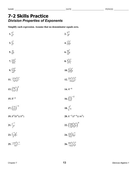 20 Dividing Exponents Worksheet Worksheets Decoomo