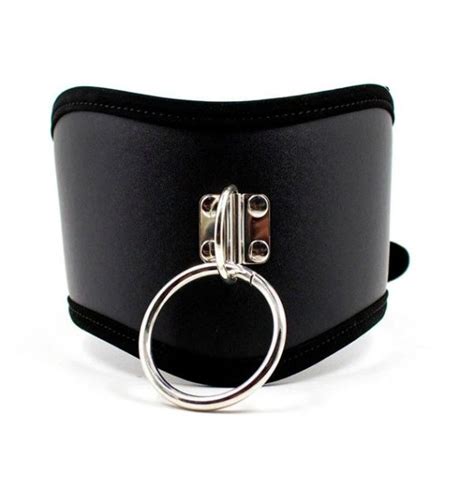 Black Pu Leather Collars Chastity2 Neck Collar With Chain Leash Fetish Choker Bdsm Bondage