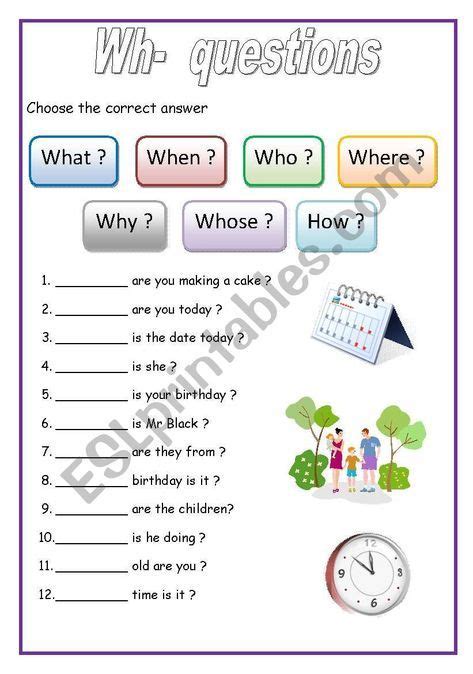 WH - questions (English for beginners) | English for beginners, Wh