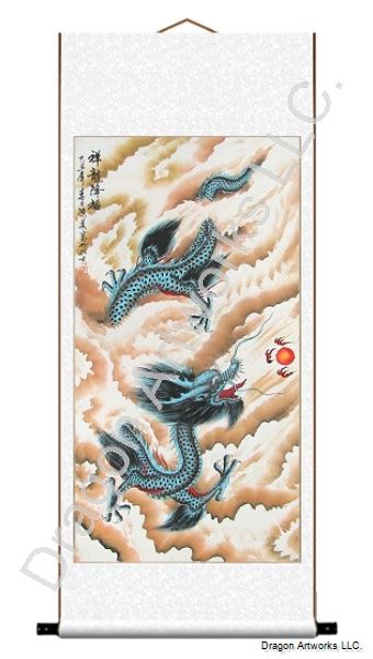 Chinese Green Dragon Scroll Painting Ubicaciondepersonascdmxgobmx