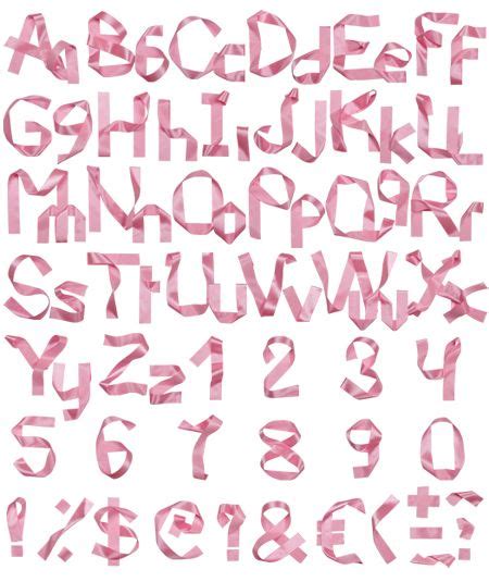 Ribbon Font Alphabet Ribbon Font Handmade Font Lettering