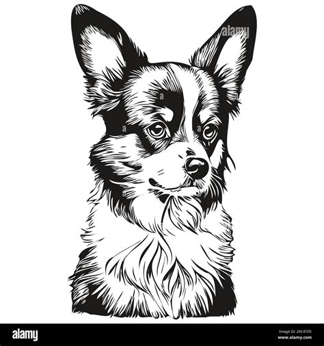 Papillon Dog Dog Vector Graphics Hand Drawn Pencil Animal Line