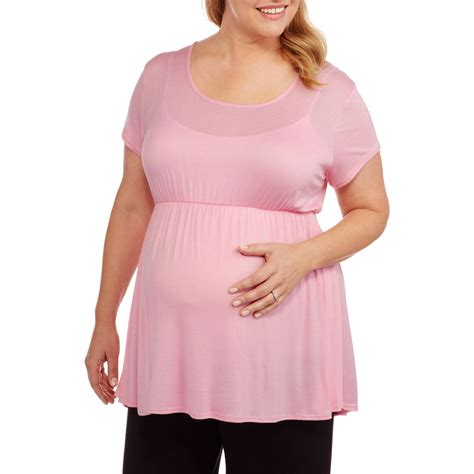 In Due Time Maternity Plus Size Short Sleeve Babydoll Top Walmart