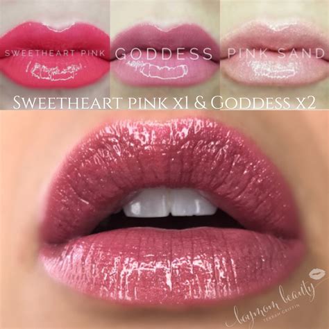 Sweetheart Pink LipSense Layered With Goddess And Pink Sand Gloss