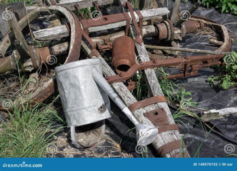 Rustic Equipment From Rural Farm Is Corroded And Rusty Stock Image