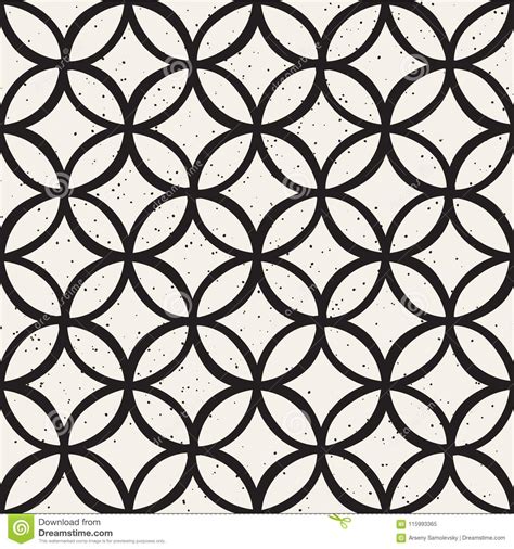 Monochrome Minimalistic Seamless Pattern With Circles Simple Hand