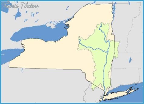 New York Map Rivers Travelsfinderscom