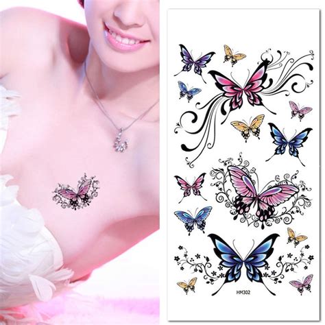 sexy colorful flower waterproof temporary tattoos sleeve women removable body tattoo stickers