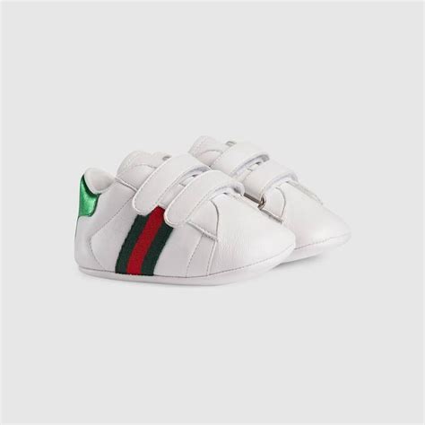 Gucci Baby Ace Leather Sneaker In 2020 Παιδικά παπούτσια Παπούτσια