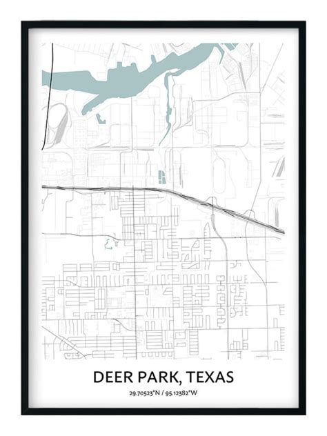 Deer Park Map Poster Your City Map Art Positive Prints