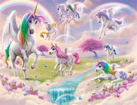 Buy Walltastic Magical Unicorn Wall Mural 8ft H X 10ft W Online At
