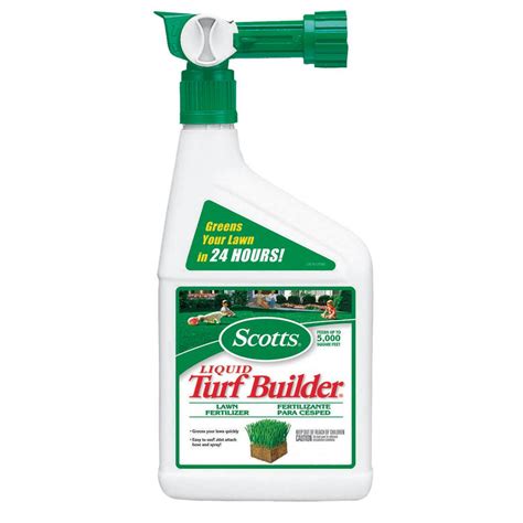 It also feeds and strengthens your lawn to help protect it against future problems. Scotts 32 oz. Liquid Turf Builder Lawn Fertilizer-5410260 ...