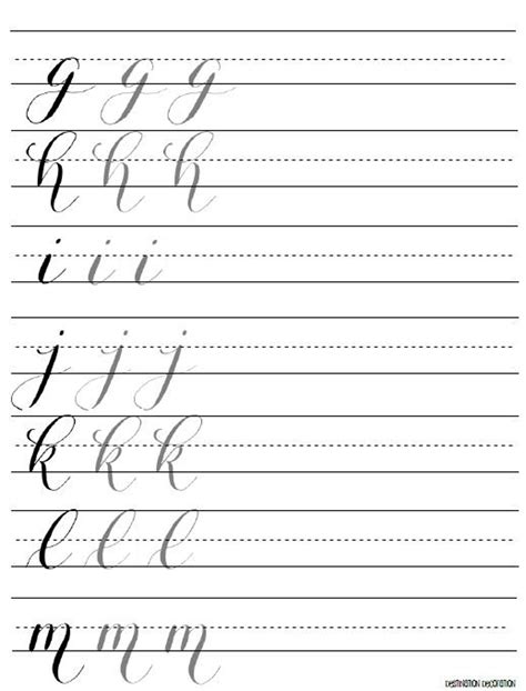 Modern Calligraphy Practice Worksheets Lowercase Letters Etsy