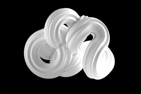 abstract white shape on a black background 3d illustration 3d rendering stock illustration