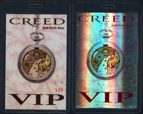Creed Otto Laminated Vip Backstage Pass From The Full Circle Tour