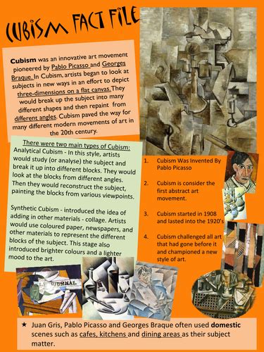 Cubism Fact File Teaching Resources