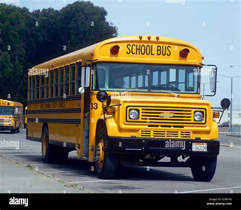 A Bright Yellow American School Bus Stock Photo Royalty Free Image