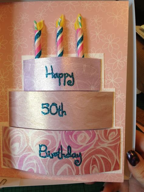 Glitter And Sew On 3d Birthday Cake Card