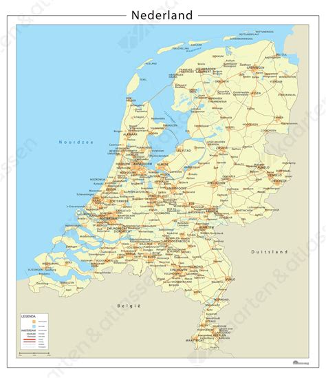 Nederland Landkaart Steden Vogels