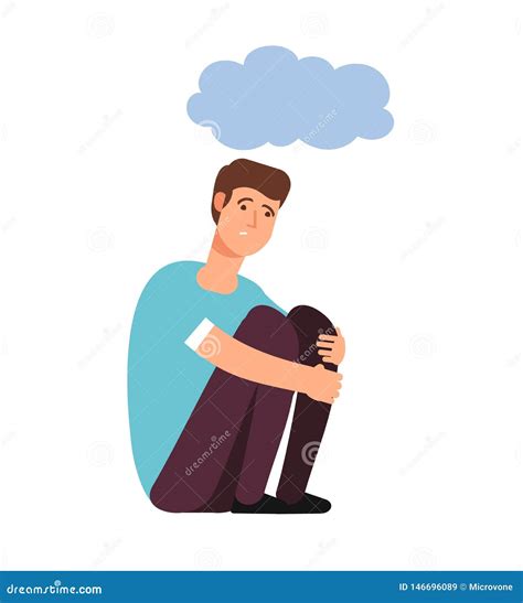 Depressed Man Depression Concept Homeless Upset Ashamed Afraid Lonely