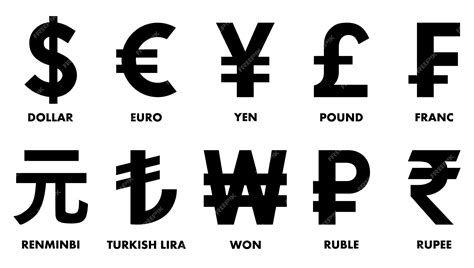 Premium Vector Most Used Currency Symbols