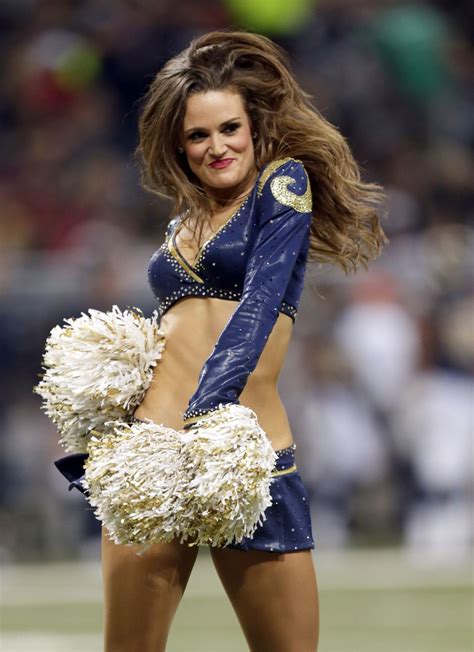 A St Louis Rams Cheerleader Performs During The Fourth Quarter Of An