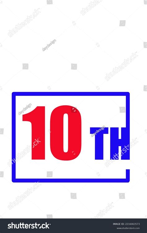 10th Ordinal Numbers Counting Vector Art Stock Vector Royalty Free