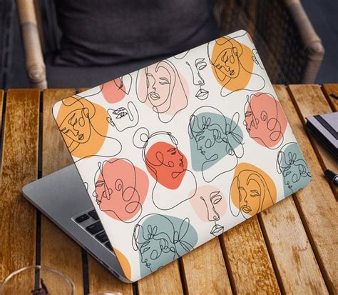 Abstract Laptop Skin Sticker Faces Notebook Vinyl Decal Dell Hp Lenovo
