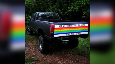 self described ‘straight guy in oklahoma tricks out truck for lgbtq pride