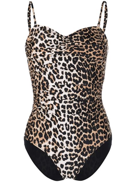 Ganni Leopard Print Swimsuit Smart Closet