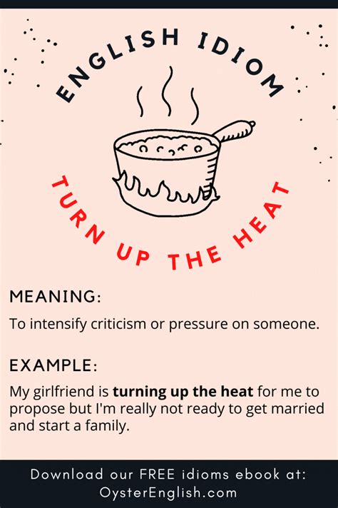 idiom turn up the heat meaning and examples