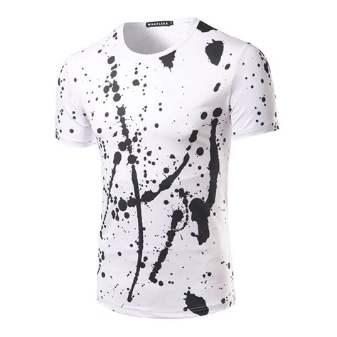 2017 Summer Men T Shirt 3d Link Raindrop Print Mens Bottoming Short