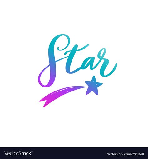 Star Handwritten Lettering Calligraphy Royalty Free Vector