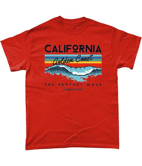 Surfing T Shirt California Golden Coast Surfing Cool Retro Etsy