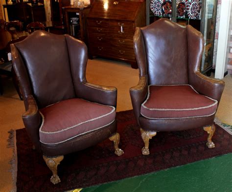 Seats made of polyurethane foam and classic leather armchairs with a contemporary twist, brilliant fibreglass and pieces upholstered with. Pair Vintage Leather Armchairs C.1920. - Antiques Atlas