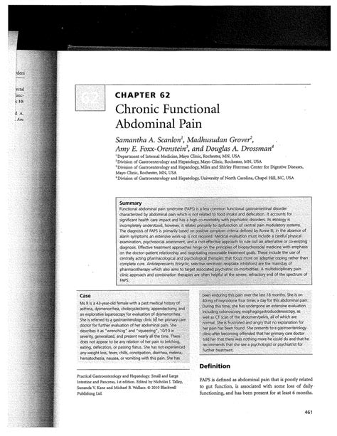 Pdf Chronic Functional Abdominal Pain Cfap