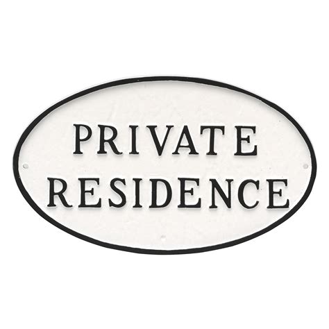 10″ X 18″ Large Oval Private Residence Statement Plaque Sign Montague