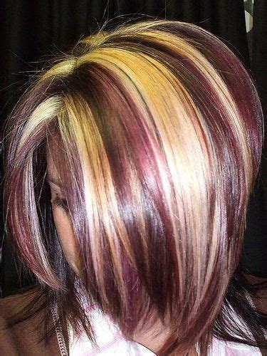 This deep, rich shade is so perfect for winter. burgundy-with-blonde-highlights-hair-color-ideas-ym8k8hfx ...