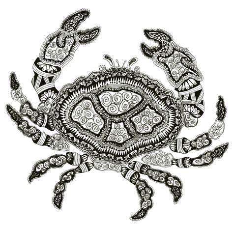 A Crab Zentangled By Me Zentangle Animals Zentangle Zentangle Patterns
