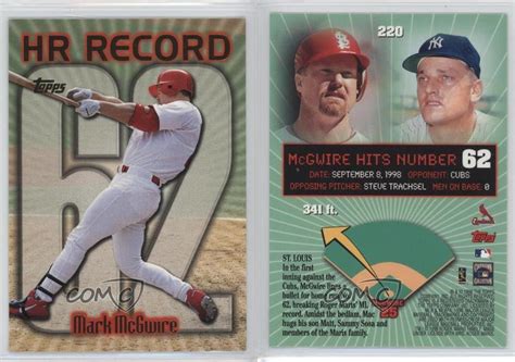 1999 Topps 220 62 Mark Mcgwire St Louis Cardinals Baseball Card Ebay