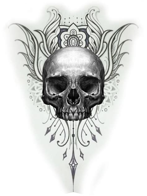 Pin De สําเริง โอสถประสาท Em หัวกระโหลก Tatuagem Mandala Geométrica