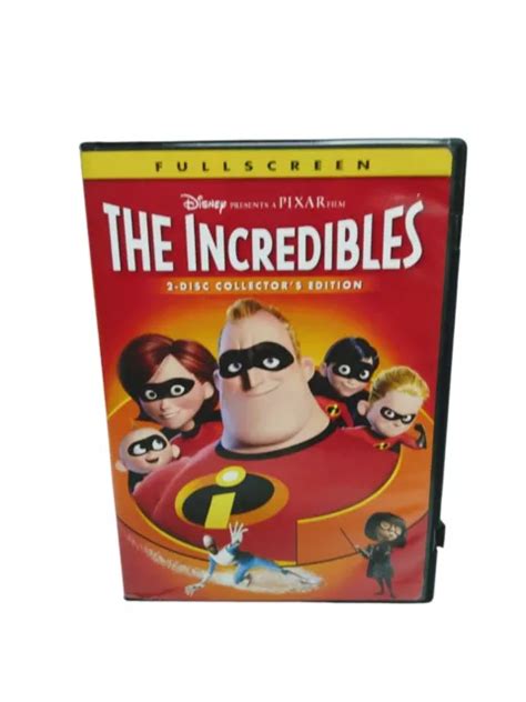 The Incredibles Fullscreen Dvd Disney Pixar Film 2 Disc Collectors
