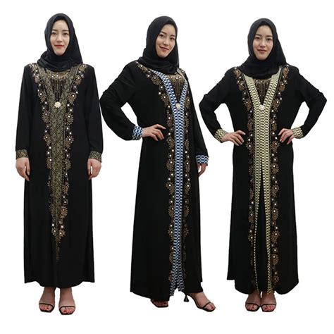 Fashion Diamonds Muslim Dress Abaya Dubai Arab Islamic Clothing