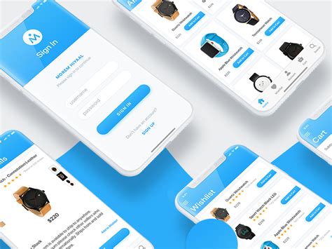 185 screens in 9 app templates. Ecommerce iOS UI Design For iPhone X | Free PSD Template ...
