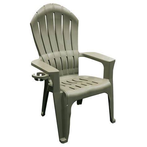 Adams Big Easy Outdoor Resin Adirondack Chair With Cup Holder Gray