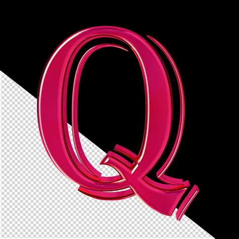 Premium Psd Pink 3d Symbol Letter Q