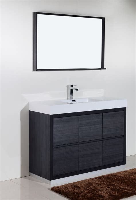 Bliss 48 Gray Oak Free Standing Modern Bathroom Vanity