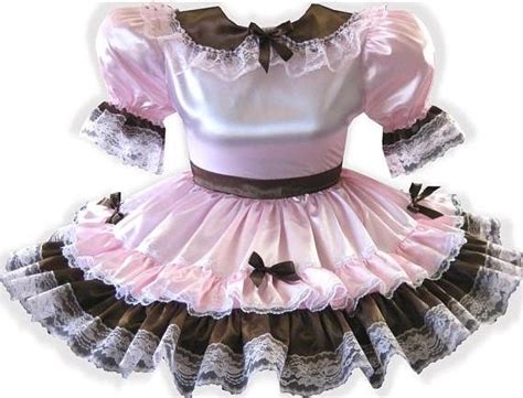 Madeline Custom Fit Lacy Pink Satin Bows Adult Little Girl Sissy Dress