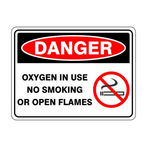 Oxygen In Use No Smoking Or Open Flames Symbol Discount Safety Signs New Zealand