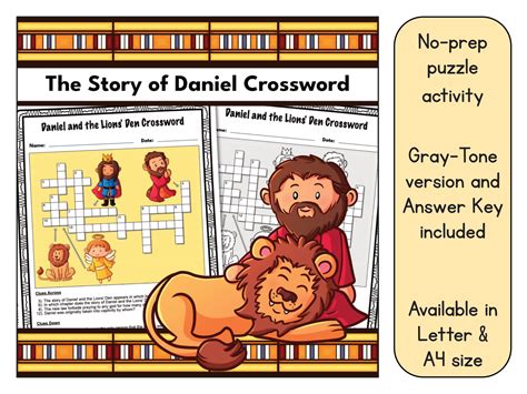 Daniel and the Lions' Den Crossword Puzzle Printable | Made By Teachers